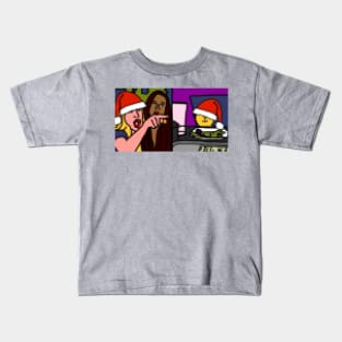 Christmas Woman Yelling at Cat Meme Pixelart Kids T-Shirt